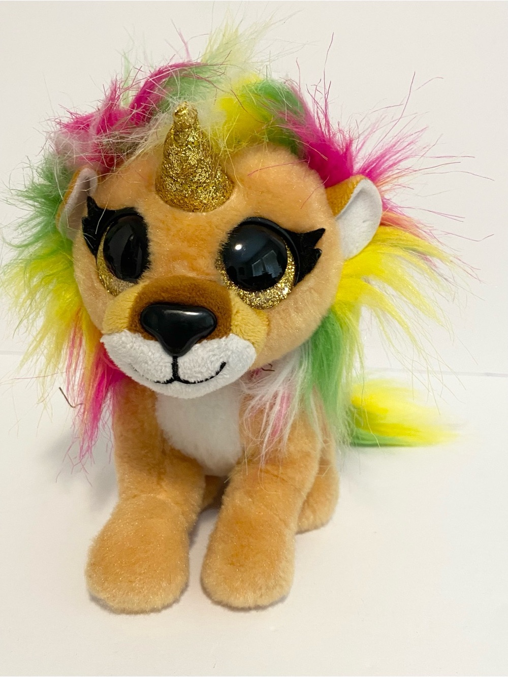 Zuru Coco Surprise Plush Lion Rainbow Mane Hair Stuffed Animal Toy Cat Small 6”